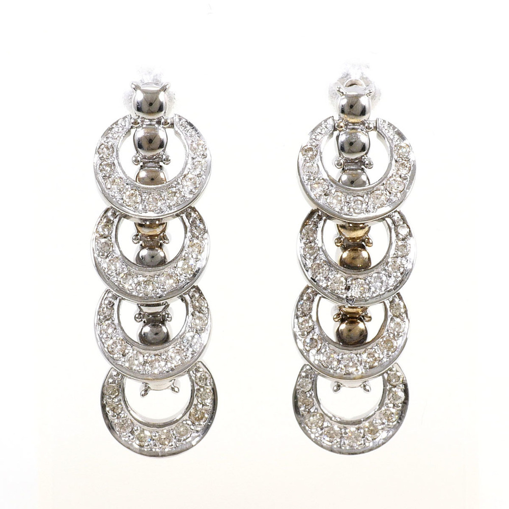 VINTAGE 18k Silver Diamond Earrings